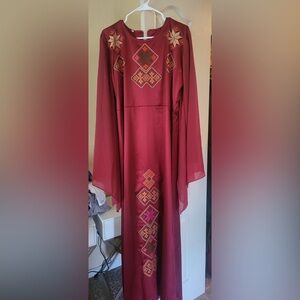 Beautiful long abaya with gold belt